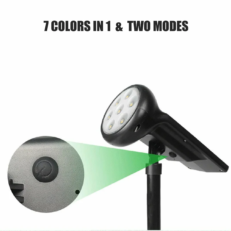 7 RGB светодиодов солнечные лампы водостойкий пейзаж свет Открытый Путь безопасности свет сад Газон лампа лампе Solaire Exterieur 1 шт./2 шт