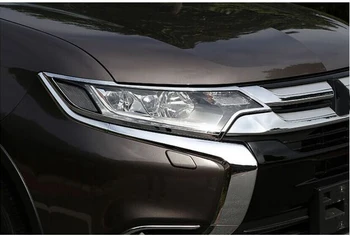 

For Mitsubishi Outlander 2016 High quality ABS Chrome Front Head Light Lamp Headlight Cover Trim Frame Sticker