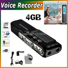 Livraison gratuite Brand New activé par la voix 4 GB enregistreur vocal numérique Dictaphone enregistreur vocal 4 GB