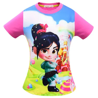 Новая одежда костюм Vanellope Von Schweetz на Хеллоуин Wreck It Ralph2 Ральф разбивает интернет одежда для маленьких девочек, Детский парик - Цвет: 3418red