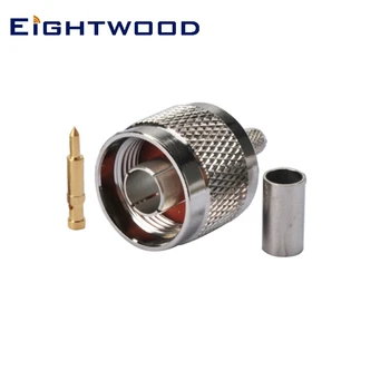 

Eightwood 10PCS N-Type Plug Male RF Coaxial Connector Adapter Straight Crimp RG58 LMR195 RG400 RG142 Cable for Antenna WLAN
