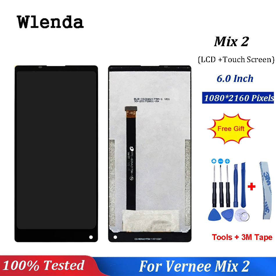 

6.0 inch For Vernee Mix 2 LCD Display and Touch Screen Digitizer Assembly Repair Parts For Vernee Mix 2 Phone Accessory+Tools