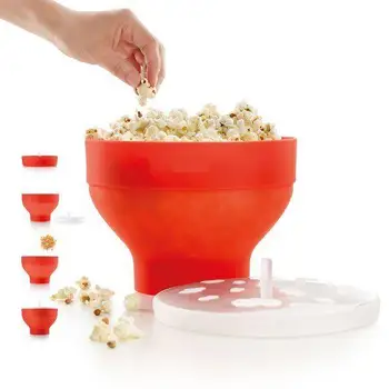 

Microwaveable Popcorn Maker Pop Corn Bowl With Lid Microwave Safe New