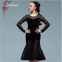 Новые костюмы для латинских танцев, сексуальный бархатный с длинными рукавами, платье для латинских танцев для женщин, платья для латинских танцев