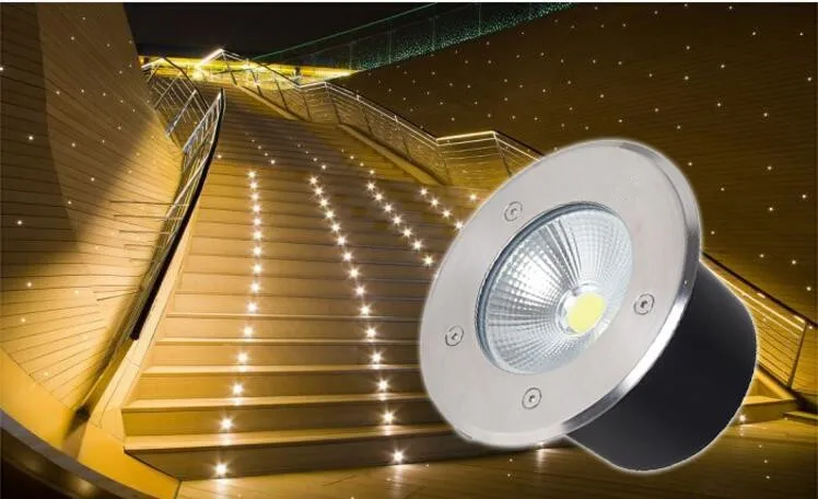 Conduziu a Luz Lâmpada de Ponto Água ao ar Livre sob a Luz do Jardim à Terra Ip68 à Prova Subterrânea - Dc12v D120 * H100mm 15w Cob Dip68 Ac85-265v 12 Luzes e Iluminação