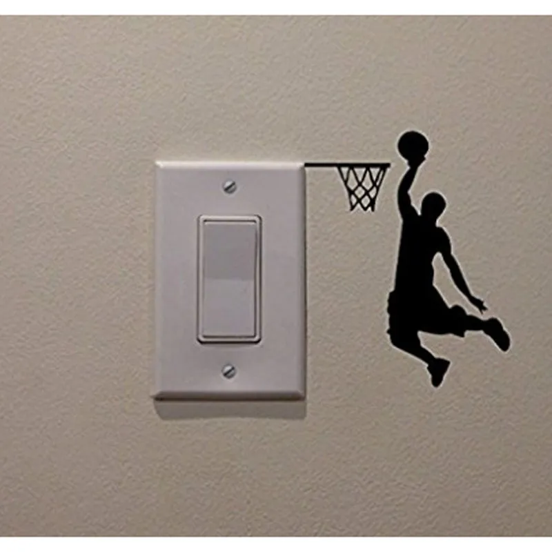 

new 3d wall stickers for kinds rooms black stickers DIY cartoon Slamdunk bedroom wall stickers for decoration Home decor