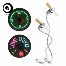 Digoo DG-TFB11 TFB11 Mini DIY USB LED RGB Programmable Fan /Real Time LED Clock Cooling Fan With Flexible Gooseneck
