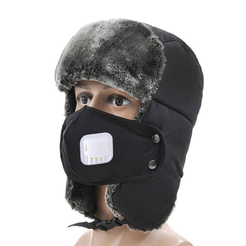 Winter Snow Skiing Hats Outdoor Windproof Sports Hats Mask Pilot Hat