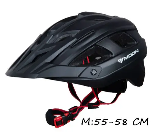 MOON мужской велосипедный шлем для занятий спортом на открытом воздухе в форме ультра-легкий велосипедный ПК EPS горный шоссейный велосипед Велоспорт MTB Женский шлем - Цвет: BLACK-M