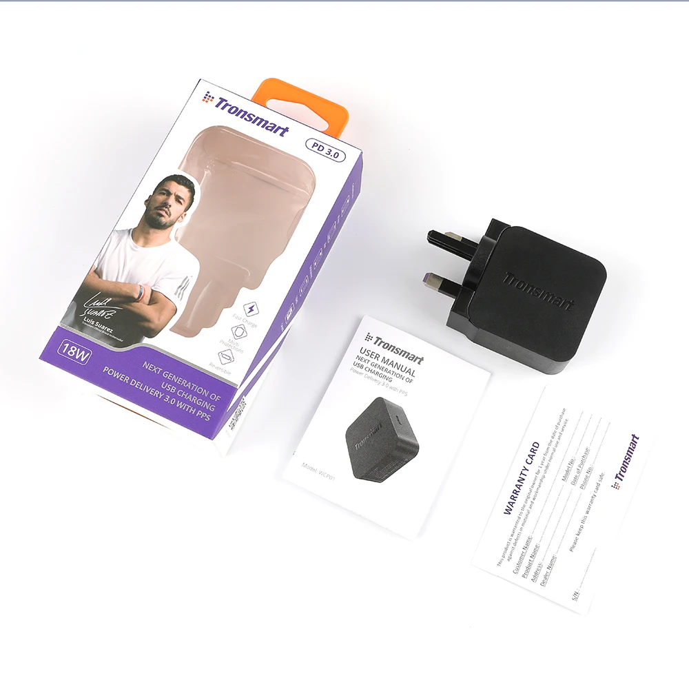 Tronsmart WCP01 Charger Quick Charge 3.0 18W Power Delivery 3.0 USB Type-C Phone Charger for iphone x,iphone 8 plus,samsung s83189