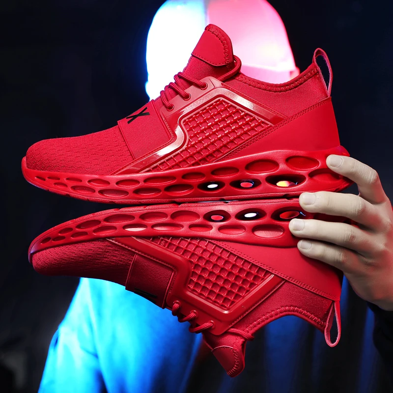 

Weweya Cool Blade Mens Casual Shoes Breathable Woven Blue Sneakers Shoes Men Lace Up Shoes For Walk New Design Hollow Sneakers