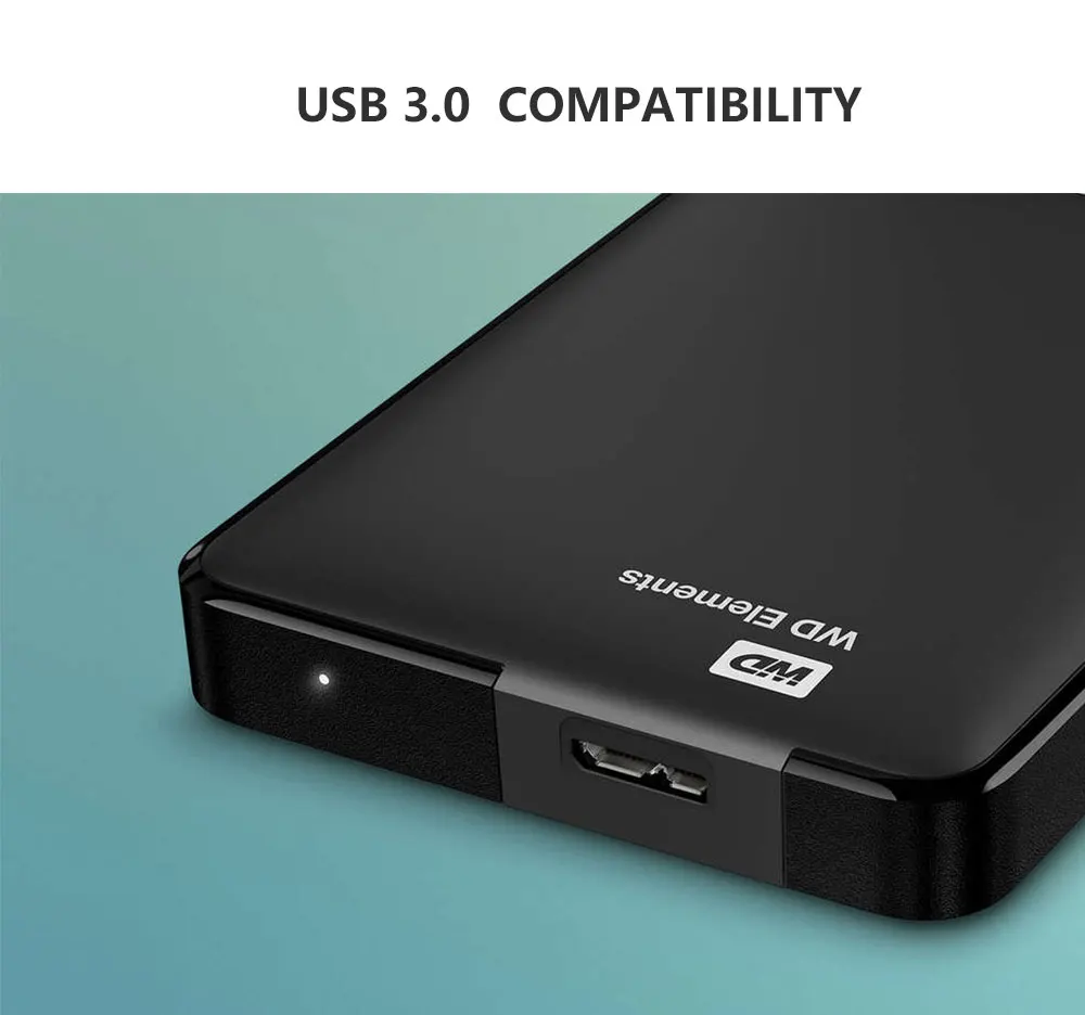 Western Digital WD элементы Портативный внешний hdd 2,5 USB 3,0 жесткий диск 1 ТБ оригинальный для портативных ПК