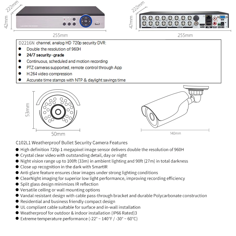 DEFEWAY 16CH 720P 1200TVL наружная система камер домашней безопасности CCTV видео Наблюдение DVR комплект AHD камера набор с высоким качеством