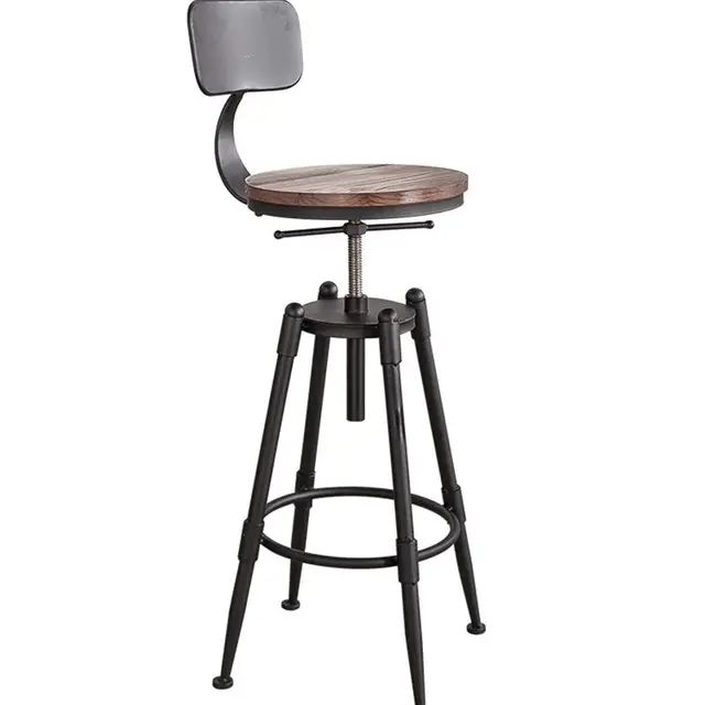 High Bar Stool Backrest Chair Beauty European Front High Bar Stool Backrest Chair Beauty European Front Rotating Lift Barber Round