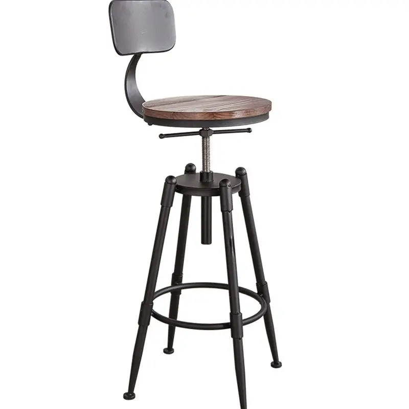 High Bar stool Backrest High chair Beauty chair European front Rotating lift bar Barber stool Round stool