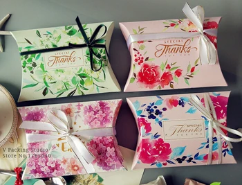 

19x13x4cmpillow shape candy box high-grade and exquisite gift Candy mooncake box Chocolate packing box 100set/lot