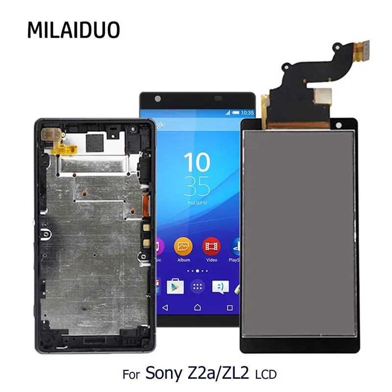 

50/100 pcs/lot Original LCD Display For Sony Xperia Z2a D6563 ZL2 IPS Touch Screen Digitizer Assembly Replacement With Frame