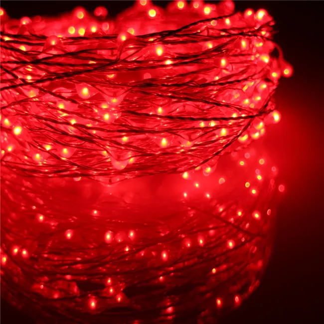 8 цветов 12 м 240 светодиоды Медный провод Дистанционное управление Гирлянды светодиодные свет фары Звездное теплый белый Рождество огни Фея+ адаптер переменного тока - Испускаемый цвет: Red