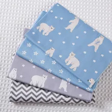Мультяшный полярный медведь хлопок саржа пользовательские детские постельные принадлежности одежда хлопок ткань