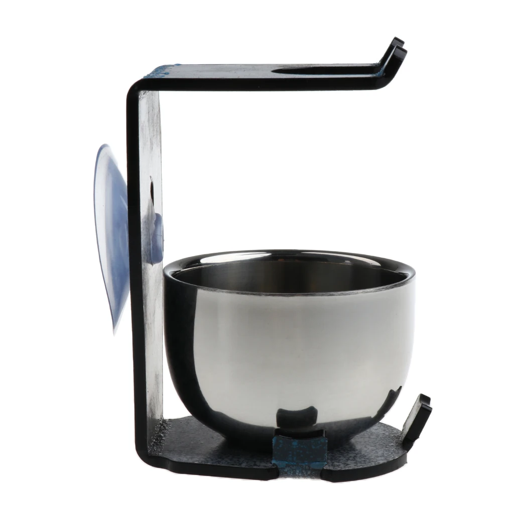 

Stability Suction Acrylic Stand Safety Male Shaver Holder Kit + Stainless Steel Shaving Soap Bowl Shave Cup Set