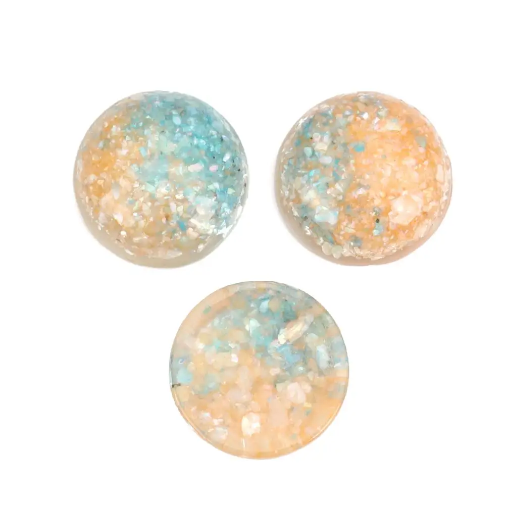 Doreen Box Simple Resin &amp Shell Dome Seals Cabochon Round AB Colors For Fashion DIY Gifts Jewelry Accessories 18mm Dia. 5 PCs | Украшения