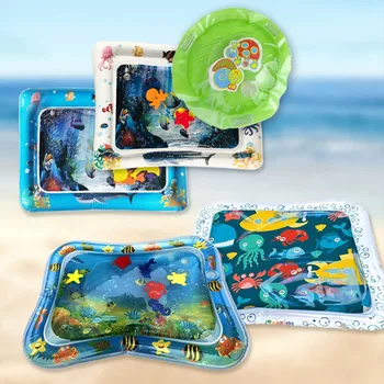 

Kids water play mat Inflatable Baby Infant Tummy Time Playmat Toddler for Baby Fun Activity Inflatable Play Center