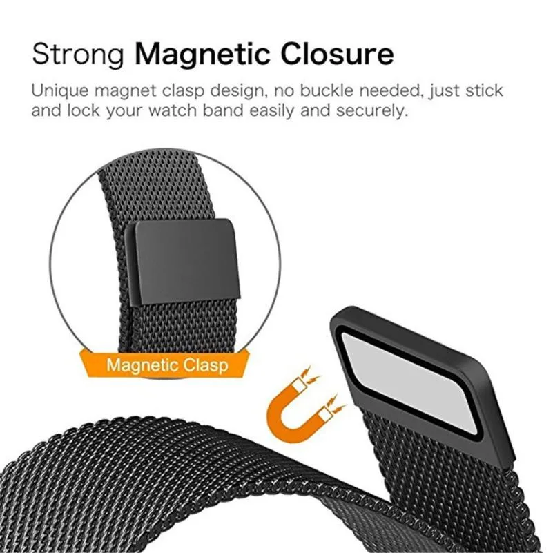 20 MM Milanese Magnetische Schleife Edelstahl Armband Uhr Band Strap Für Xiaomi Huami Amazfit Bip Jugend Uhr