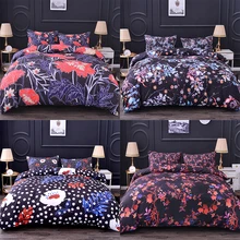 Boniu 3d Vintage Floral ropa de cama 2/3 Uds hoja ondulada colcha de patrón fundas de almohada Queen King Size juego de cama