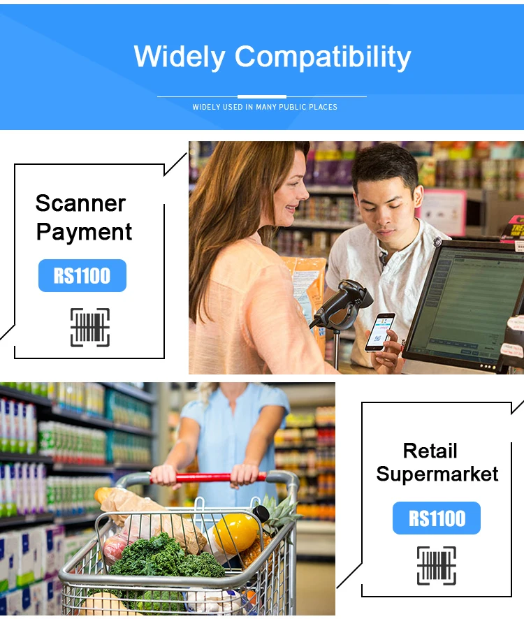 Handheld USB wired Bar Code Reader Plug and Play 1D CCD Barcode Scanner with screen scan for supermarket Restaurant Express paper scanner