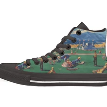 Ayr Пикник на зеленый полная горы Шотландия Дизайн высокие холщовые нестандартная обувь без каблука повседневная обувь Прямая