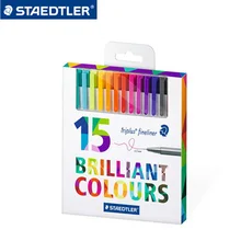 STAEDTLER 334 C15 15 цветов художественные маркерные ручки набор 0,3 мм мелкая рисованная точка художественная маркер ручка чернила на водной основе без токсинов дизайн креативный набор