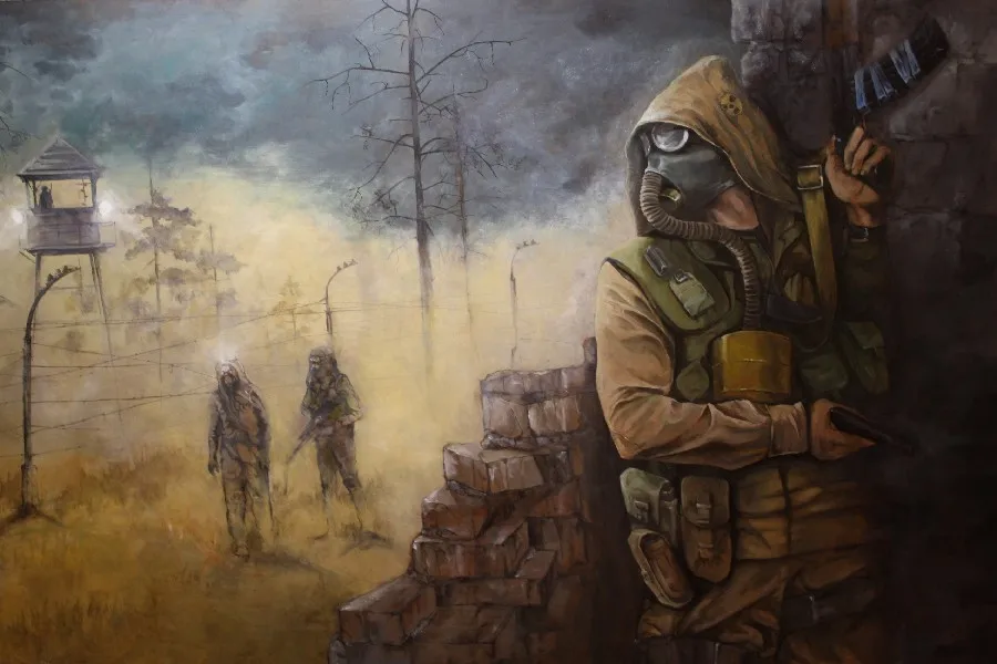 

stalker soldier game area pripyat ukraine poster silk fabric cloth print wall sticker Wall Decor custom print