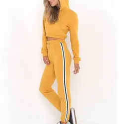 Женская костюм урожая толстовки Толстовка брюки наборы одежда для отдыха повседневный костюм новый 2018 2 шт