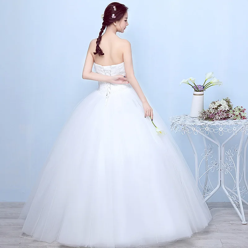 Popodion свадебное платье Плюс Размер свадебное платье с кружевами атласное белое свадебное платье vestido de noiva WED90528