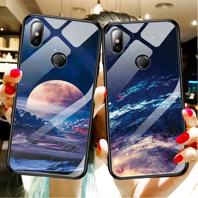 Стеклянный чехол для Xiao mi Red mi 6 Pro 6Pro Note 6 Pro Pocophone F1 mi 8 mi A2 Lite A1 7A 5 7 9 чехол противоударный чехол из закаленного стекла