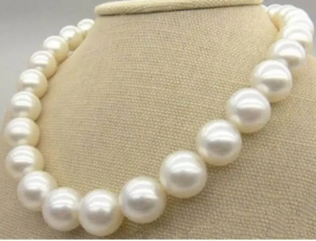 

HOT Wholesale >HUGE 18"12-13MM NATURAL SOUTH SEA GENUINE WHITE PEARL NECKLACE PERFECT ROUND