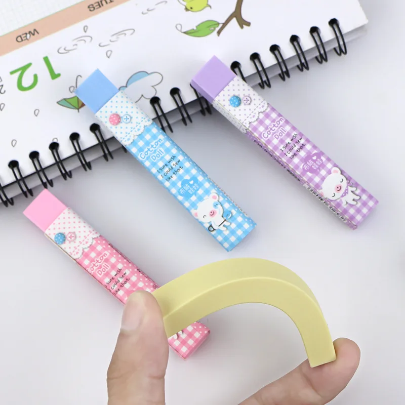 4 шт./компл. Kawaii ткань кукла мультфильм карандаш ластики прямоугольные цветные