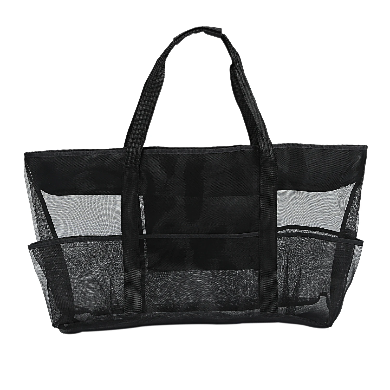 black mesh beach bag