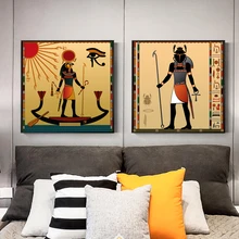 Древний Египетский настенный художественный холст, картина маслом, скарабей, Египетский Бог, картины на холсте, плакаты и принты для украшения дома, гостиной