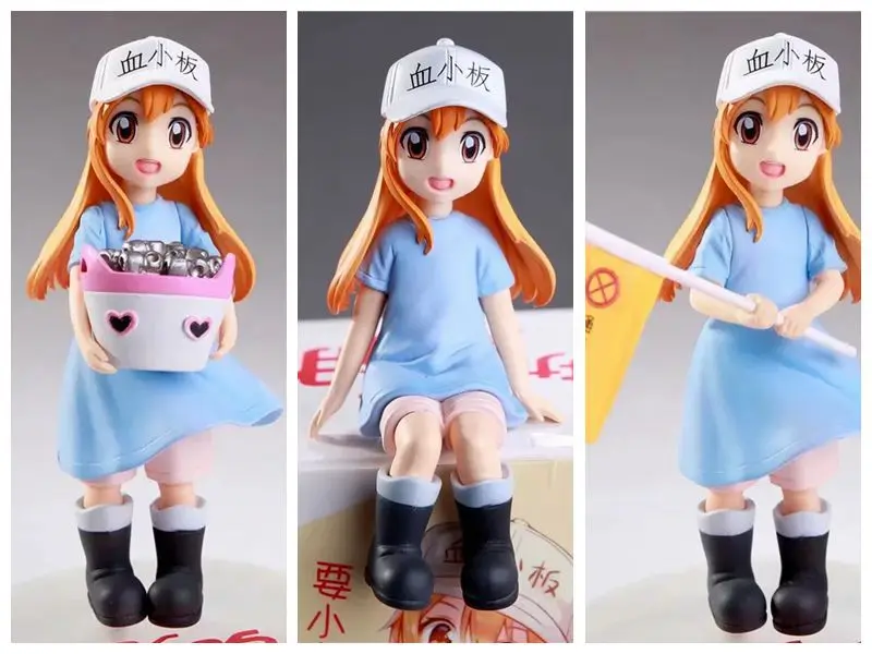 

7-10CM Japanese anime figure Q version Cells at Work! Platelet sitting/flag/money action figure collectible model toys