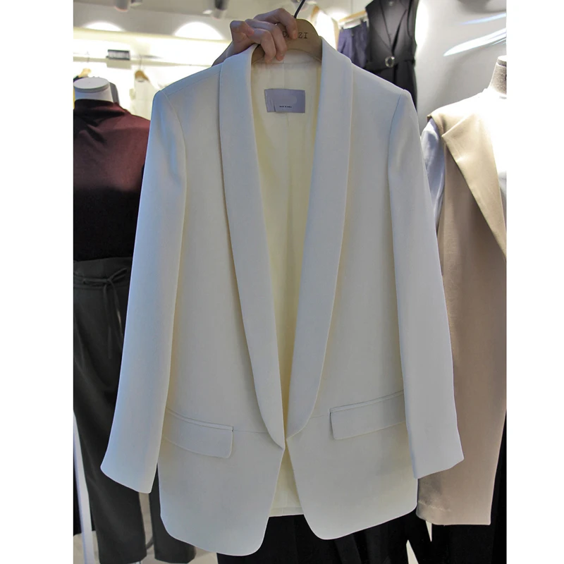 

Casual white suit female jacket Korean chic black professional suit long sleeve 2018 new spring and autumn white blue blazer