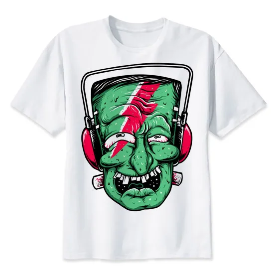 

Frankenstein t shirt men cartoon 2018 cool funny white tshirt print T-shirt men Tees mmr2422