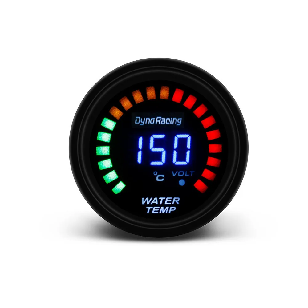 Dynoracing " 52 мм 20 светодиодный цифровой наддув температура воды Температура масла пресс вольтметр воздушный расход топлива тахометр об/мин EGT датчик температуры - Цвет: Water temp gauge