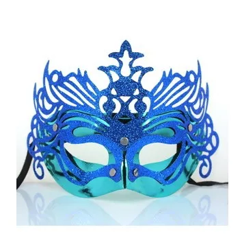 Цветочная императорская корона Phantom Венецианская Маскарадная маска Женская Принцесса Корона филигранная Свадебная маска - Цвет: Синий