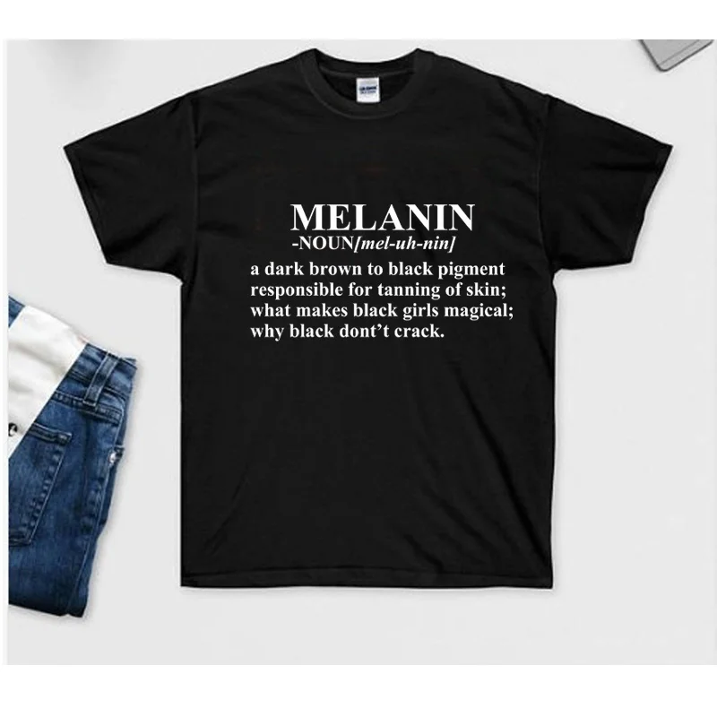 Черная футболка с надписью sunfiz YF Melanin черная принтом Pride коричневая пародийная