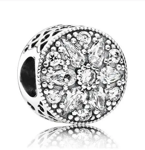 

Real 925 Sterling Silver Abstract Round Charm With Clear CZ Fit Original Pandora Bracelet Pendant Authentic Women Luxury Jewelry