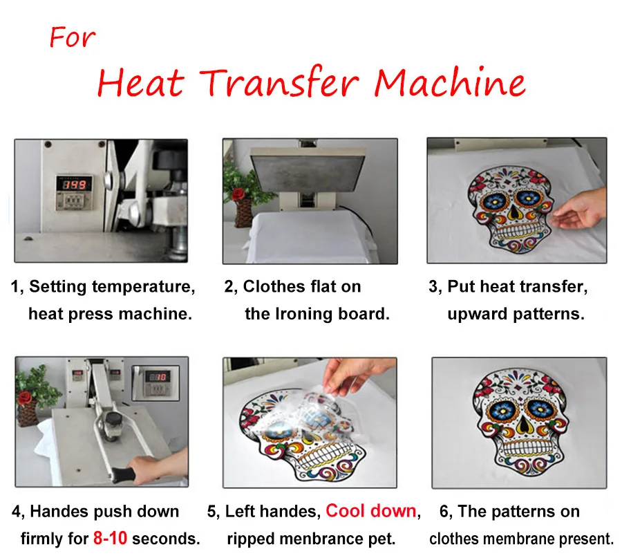 5-Sugarskull Parches Ropa Clothes Decoration Diy Accessory New Design Washable Print On T-Shirt Iron On Patches