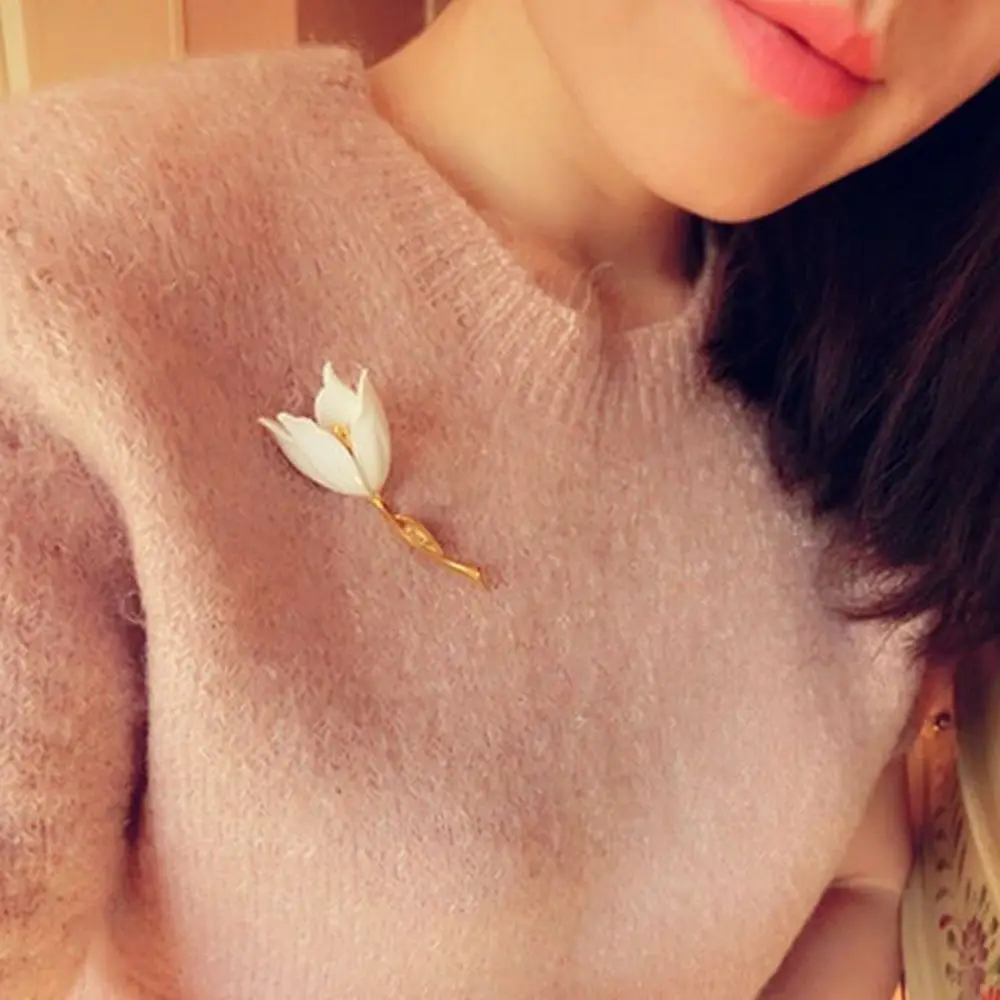 

Elegant Tulip Flower Brooch Pin Crystal Costume Jewelry Clothes Accessories Jewelry Brooches For Wedding Brooches Accessories