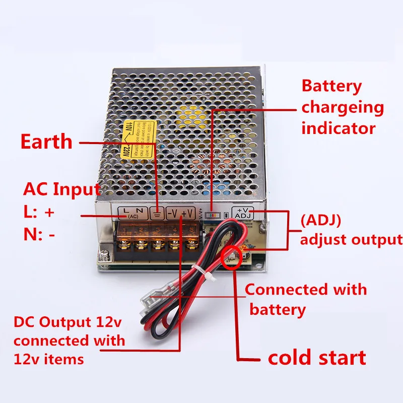 120W 12V 8A AC-DC UPS/заряда переключатель функций вход питания 110/220vac зарядное устройство выход 13,8 v SC-120-12