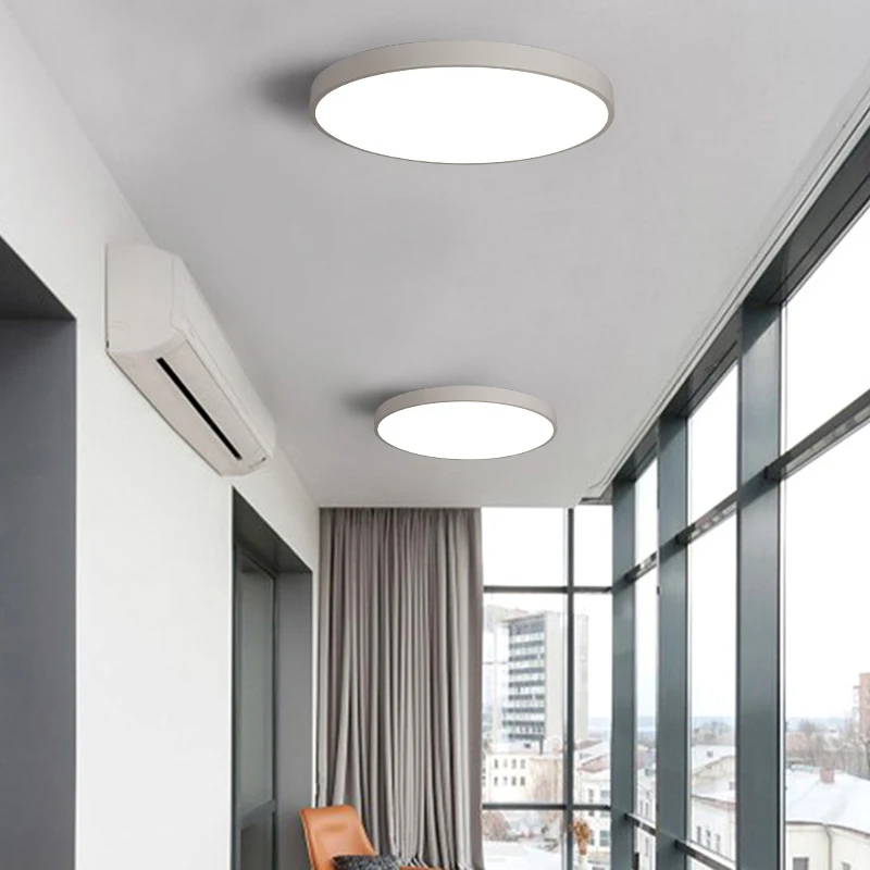 EHOME ультра-тонкий светодиодный потолочный светильник высотой 5 см белый черный круглый современный потолочный светильник подходит для гостиной спальни зала